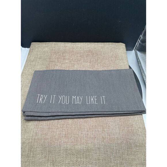 World Market Dinner Napkin Set Gray with Manners Wording 100% Cotton - Picture 4 of 8